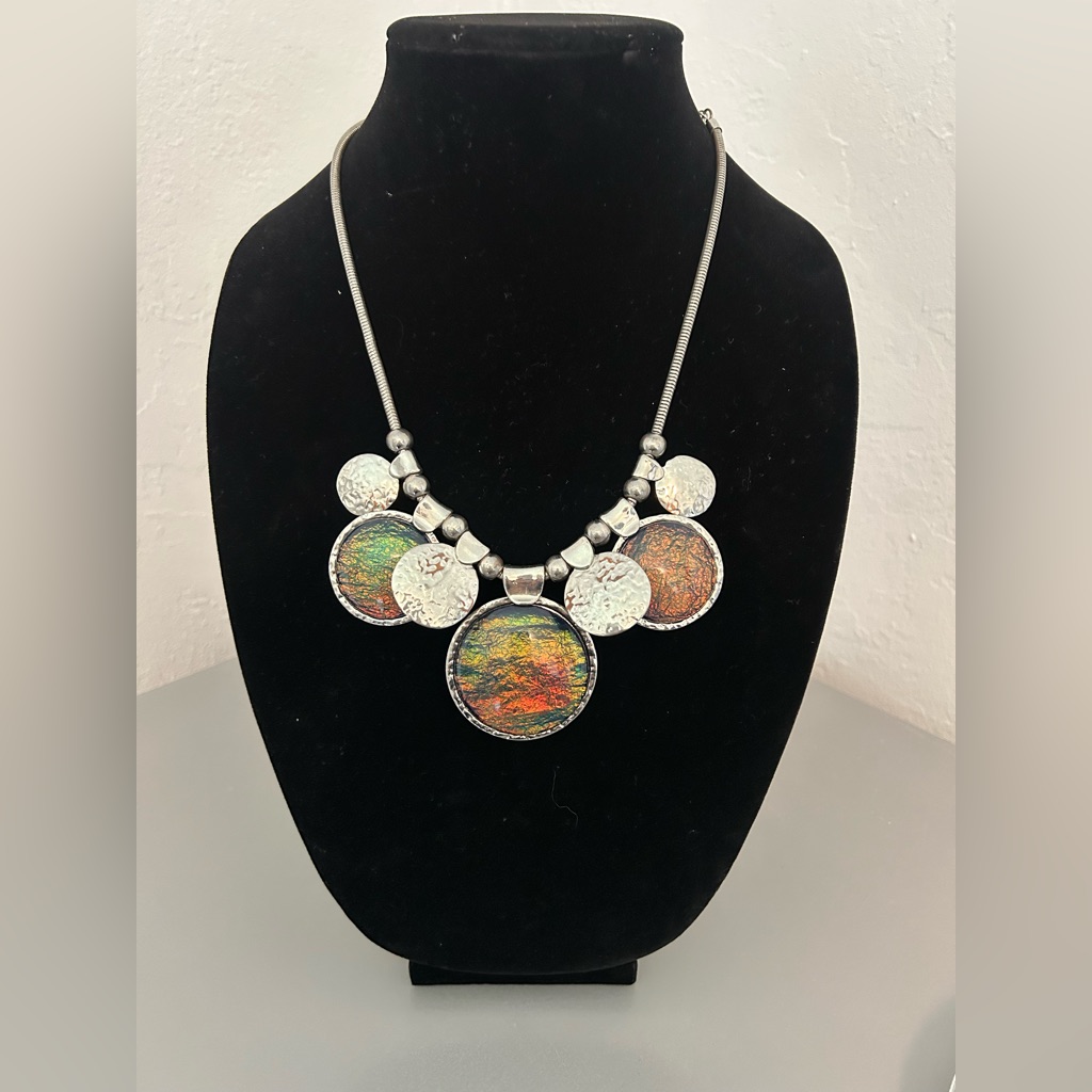 Colorful Statement Necklace With Silver Accents